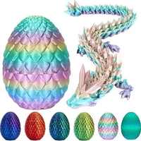 22cm 3D Printed Dragon 8.5cm Dragon Egg Chinese Festival Dragon Figurine Crystal  Egg Funny Home Office Cool ornament Decoration