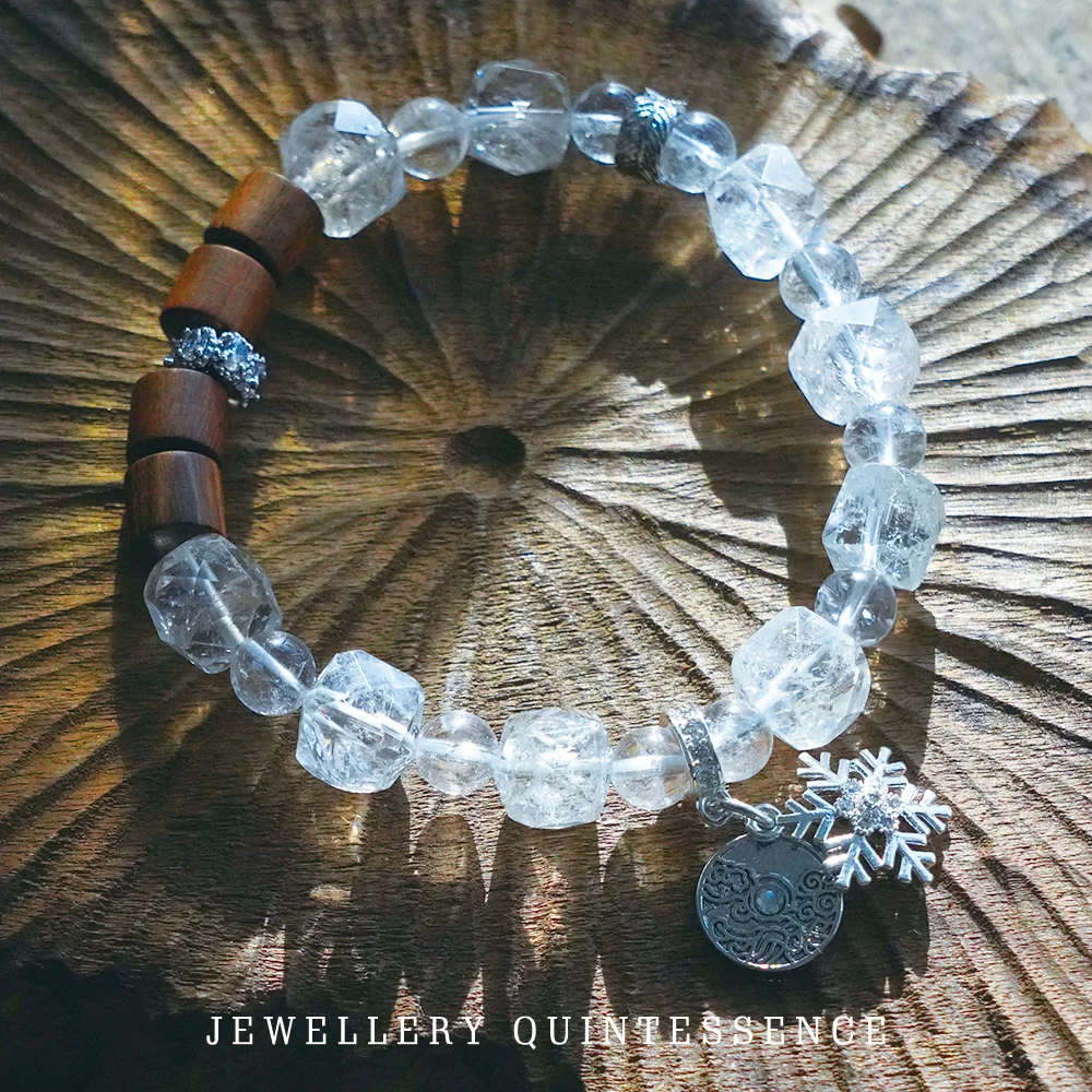 Jiqi (Extreme Qi) - 24 términos solares (nieve menor) Pulsera de piedra de cristal de roca