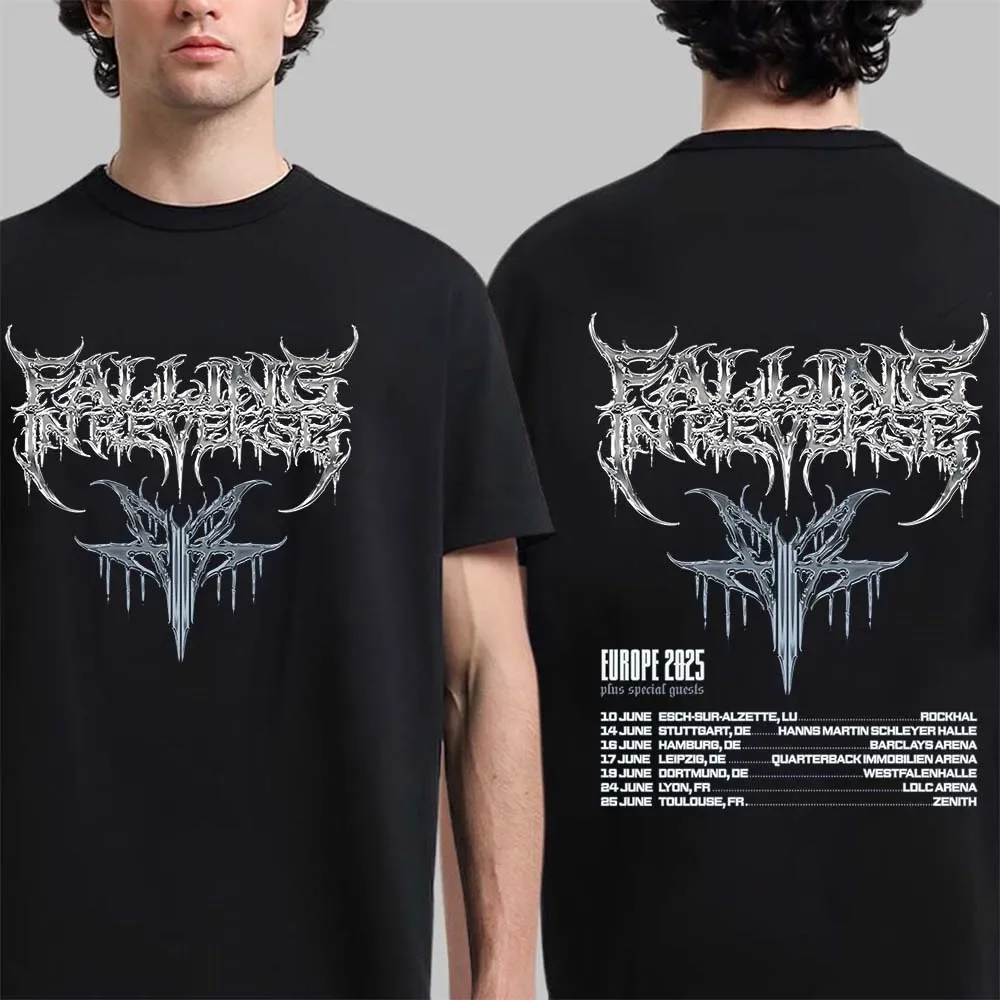 

25 знаменитых рок-группы New Top Falling in Reverse EUROPE 2025 Tour Футболки с принтом Винтаж Хип-хоп Мужчины Женщины Футболки Вентиляторы Хлопковые топы