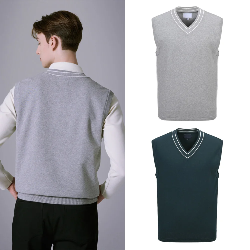 

"Men's Simple V-neck Knitted Vest! High-quality Fabrics! Fall Golf Sportswear, Luxury Design, New Style!"