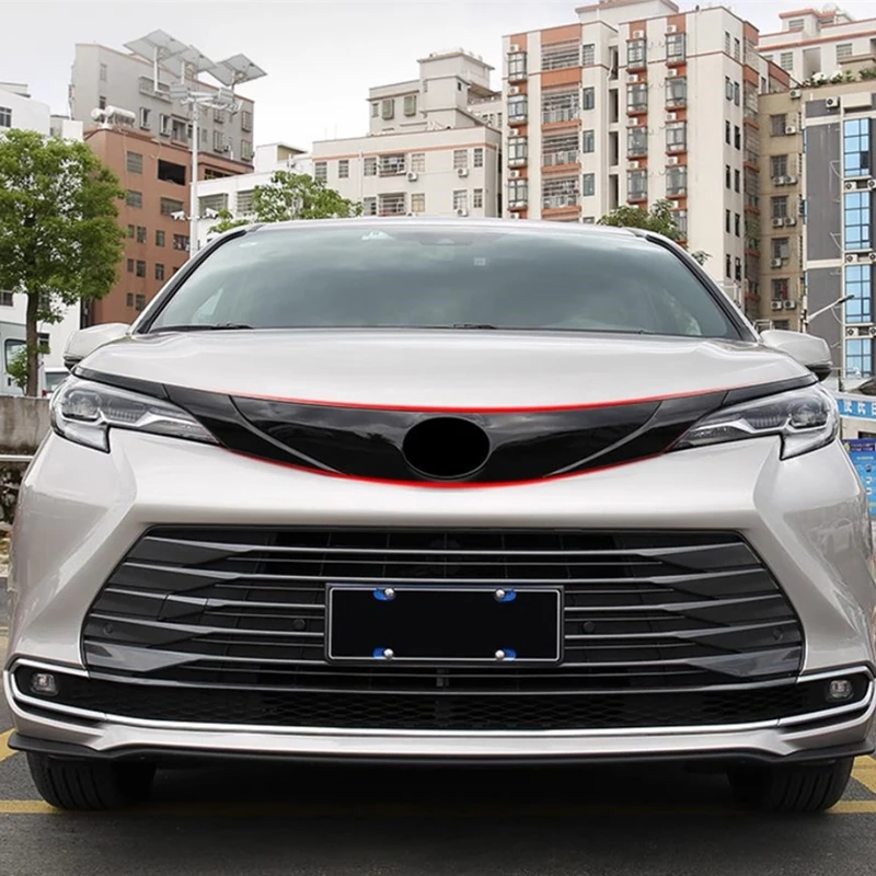 

Для Toyota Sienna 2021-2025 решетка отделки фар украшение диффузор губный комплект кузова, клейкая установка ​