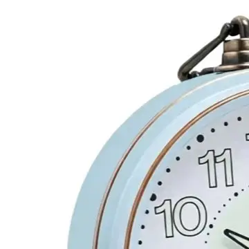 Glow in the Dark Retro Double Bell Alarm Clock Silent Movement Metal Frame for Bedroom Living Room or Student Desk
