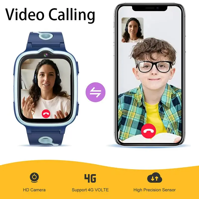 2025 جديد 4G ساعة ذكية للأطفال GPS WIFI مكالمة فيديو SOS APP تحميل الطفل Smartwatch شاشة الكاميرا المقتفي موقع الطفل هدية