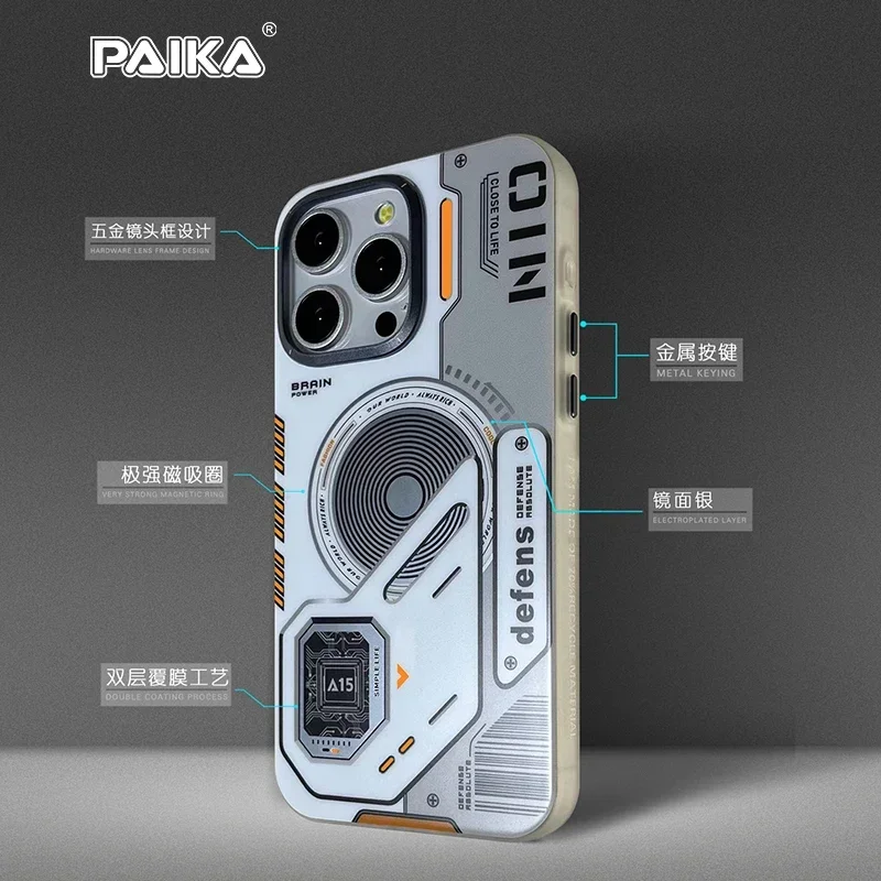 สําหรับMagsafe Matteเกราะแม่เหล็กไร้สายชาร์จสําหรับiPhone 16 15 14 13 Pro Maxกันกระแทกฝาครอบเลนส์