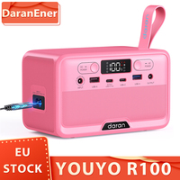 DaranEner YOUYO R100 100W Portable Power Station, 4x USB, 1x DC and 2x AC Ports, 89.6Wh LiFePO4 Battery, LED & Compact