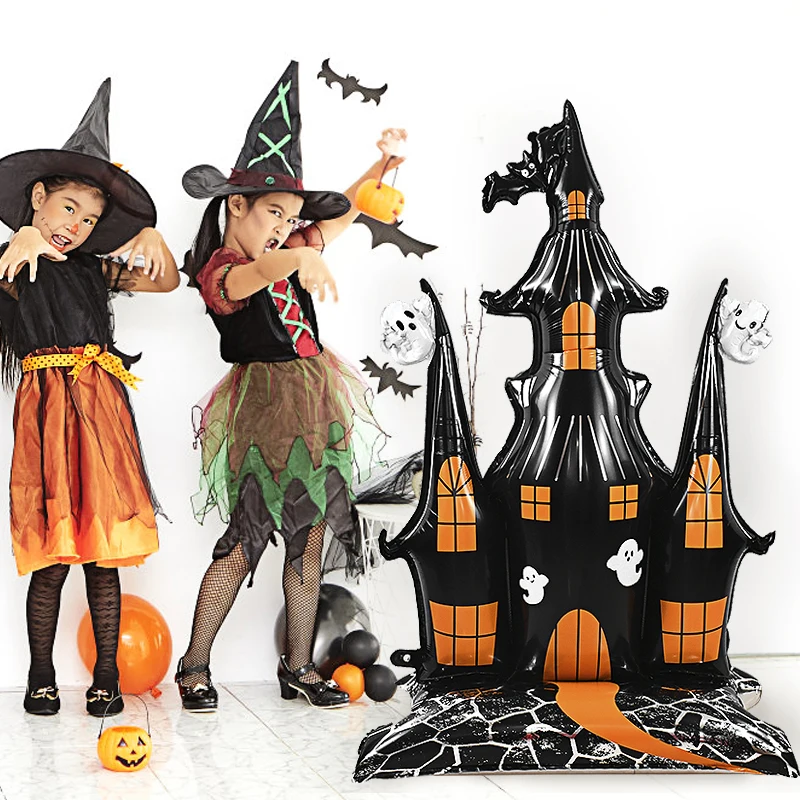 Large Halloween Castle Ghost Foil Balloon Inflatable Balloons Outdoor Indoor Home Decor Halloween Party Supplies