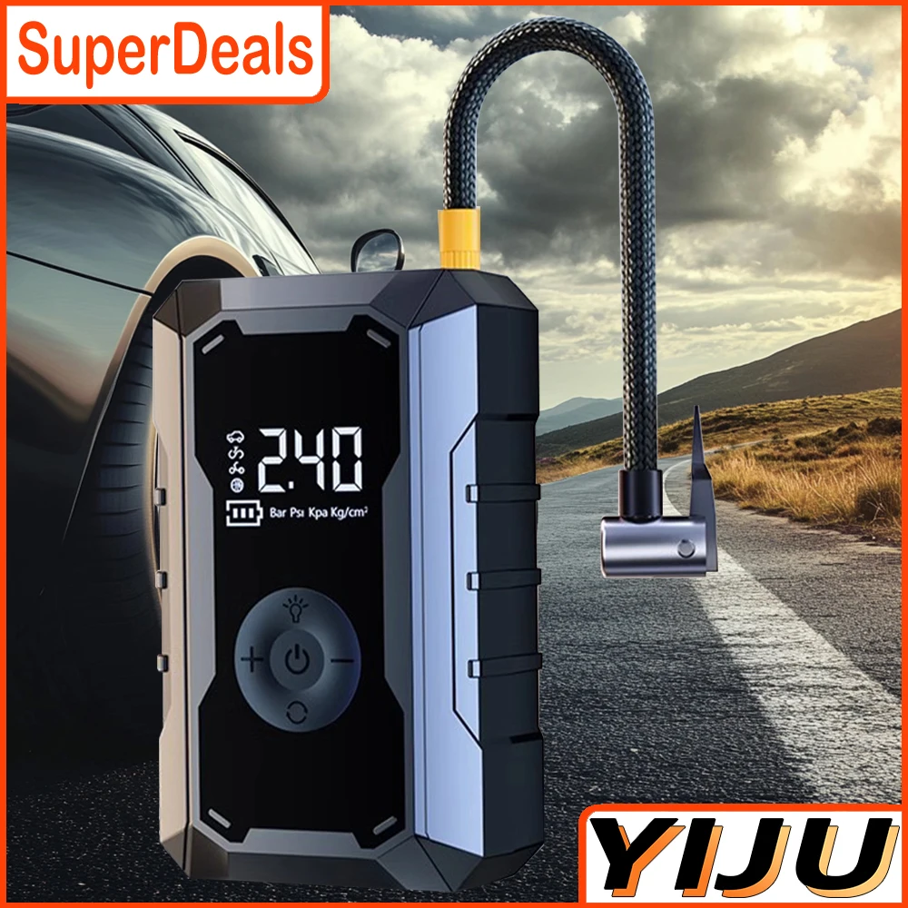 

12 В 160PSI сверхмощный портативный металлический воздушный компрессор, насос для автомобильных шин, мини-воздушный компрессор, автомобильный электрический надувной