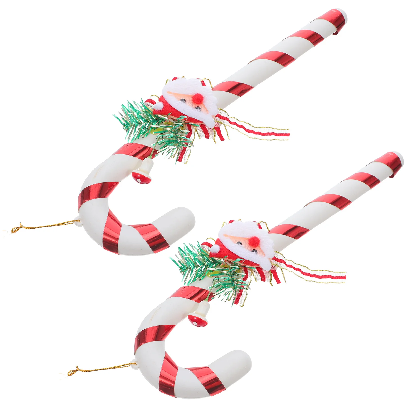 

2Pcs Candy Cane Hanging Decorations 30cm Plastic Twisted Crutch Christmas Tree Ornaments Xmas Holiday Party Favors