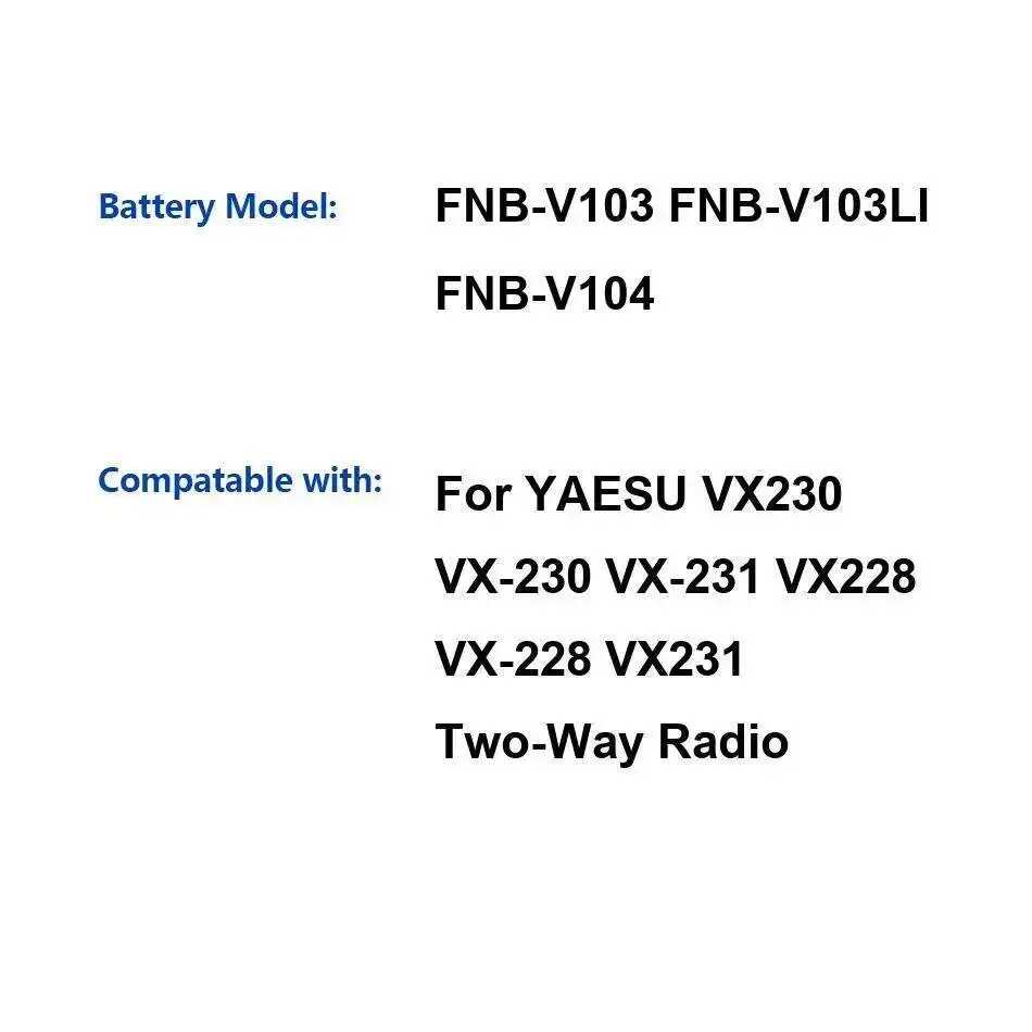 

1380Mah Walkie - Talkie Battery Lightweight For Yaesu VX230 VX-230 VX-231 VX228 VX-228 VX231 Fnb-V103 Fnb-V103LI Fnb-V104