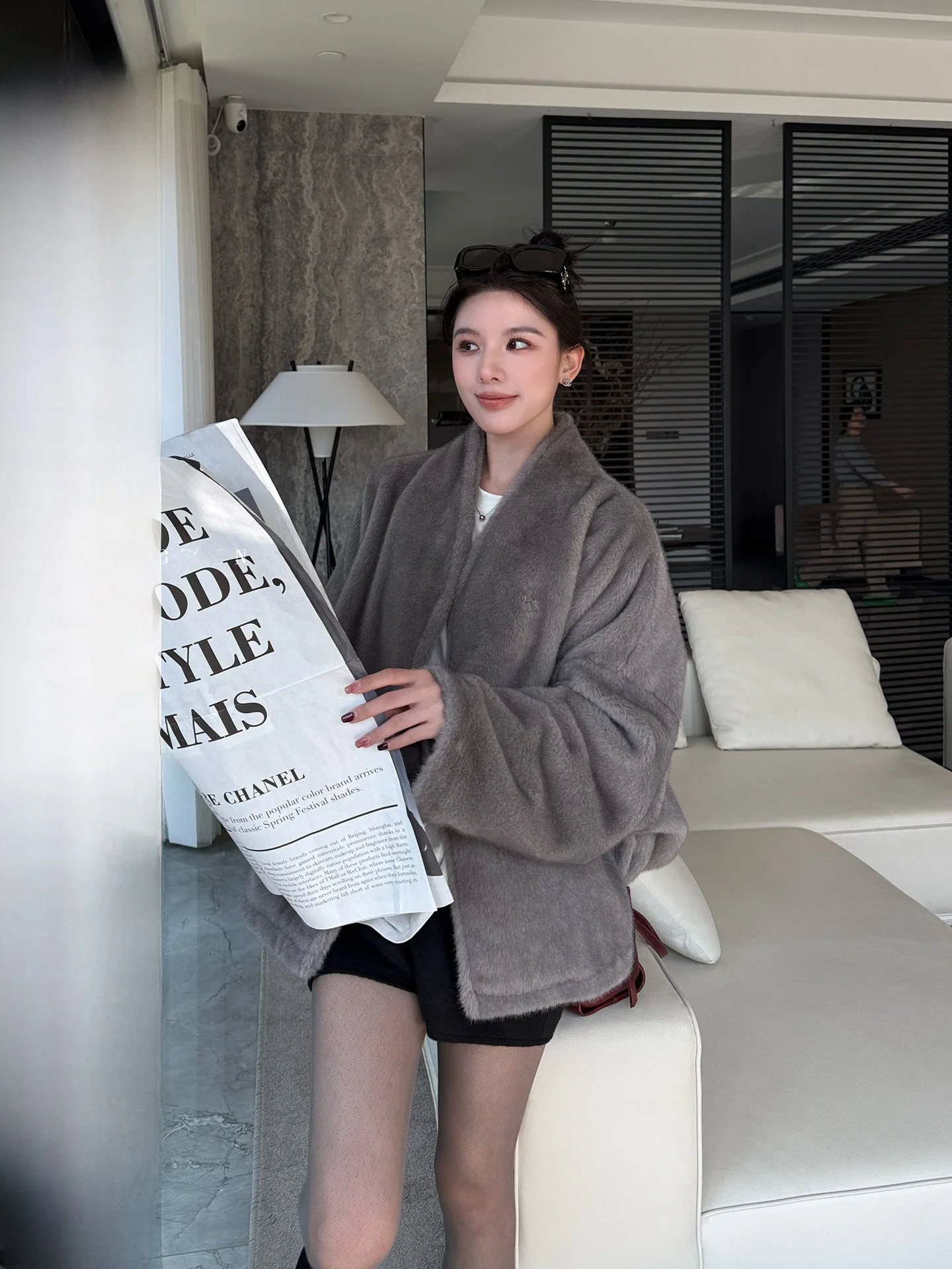 

Винтажное шерстяное пальто-накидка Fur Jaet aowen ey Wave Boston Sle Cold из легкой шерсти для всех типов фигуры