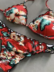 Biquíni com cordões para mulheres, maiô brasileiro, push up, sexy, biquíni, roupas de praia, novo design, 2020