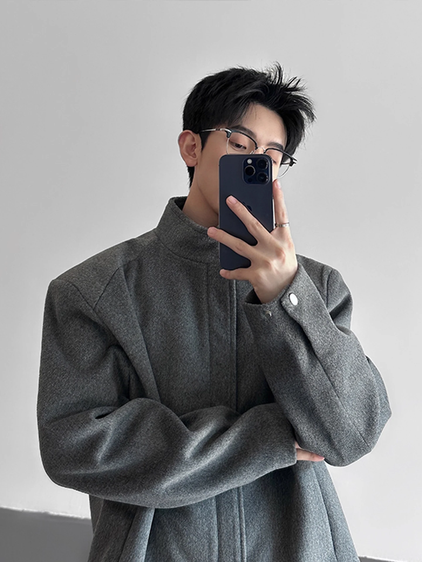 

Мужское шерстяное пальто Cleanfit, осень-зима, элитное пальто с воротником-стойкой, Adstrative Jaet