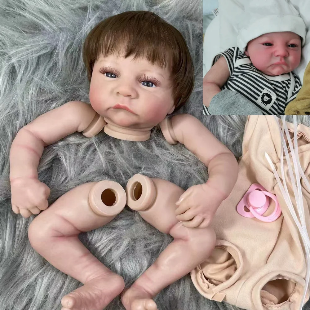 19Inch Levi Awake Painted Reborn Doll Kit With Rooted Hair 3D Painted Skin High Quality Unassembled Reborn Baby Doll Parts