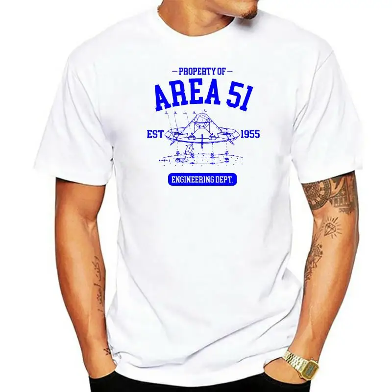 Property Of Area 51 T-Shirt Engineering Department, Alien, Ufo, Engineer, Space Shirt Better Mens Tshirt Fit HipHop Tops