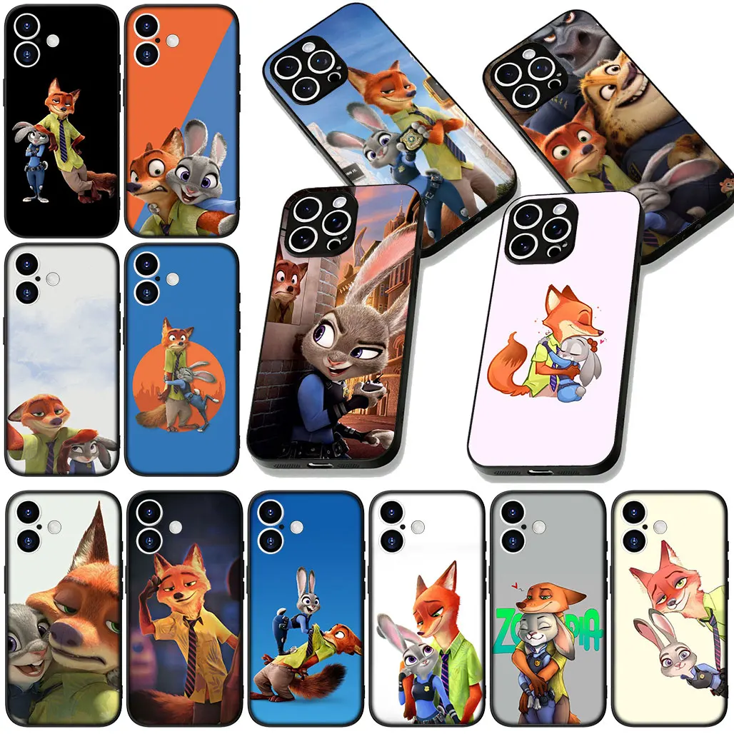 Чехол для телефона Motorola Moto G05 G04 G14 G35 G34 G45 G55 G64 G75 G85 G24 G15 G54 с питанием Zootopias Fox Rabbit Zootropolis Cover