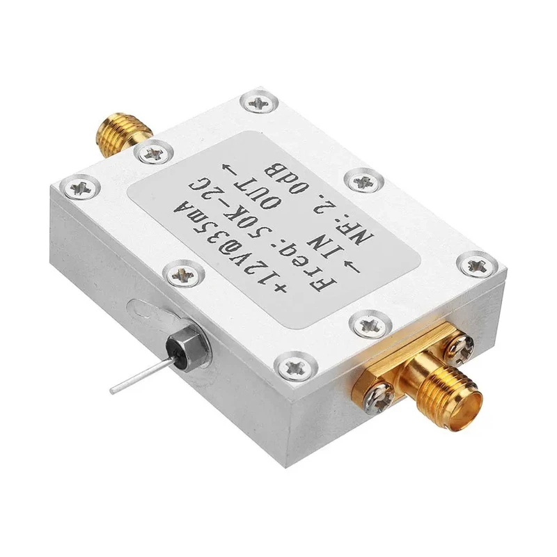 RF Amplifier Low Noise High Gain Amplifier Ham Radio Module LNA 50K-2GHz for RF FM HF VHF / UHF Ham Radio Module