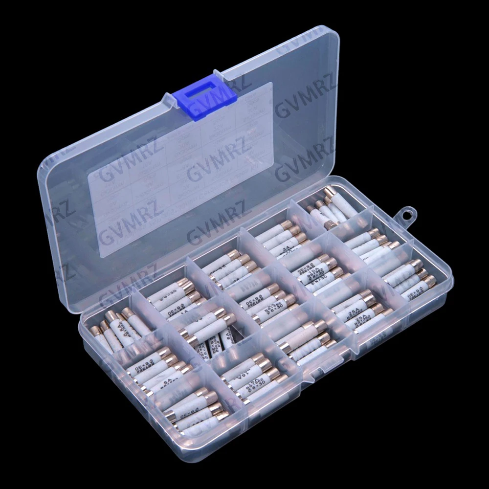 15Values 0.5A-30A 75PCS Glass Tube Fuse Fast-blow Kit 6X30MM 1A 2A 3A 4A 5A 6A 8A  25A 30A 6*30 10A 13A 15A 16A 20A