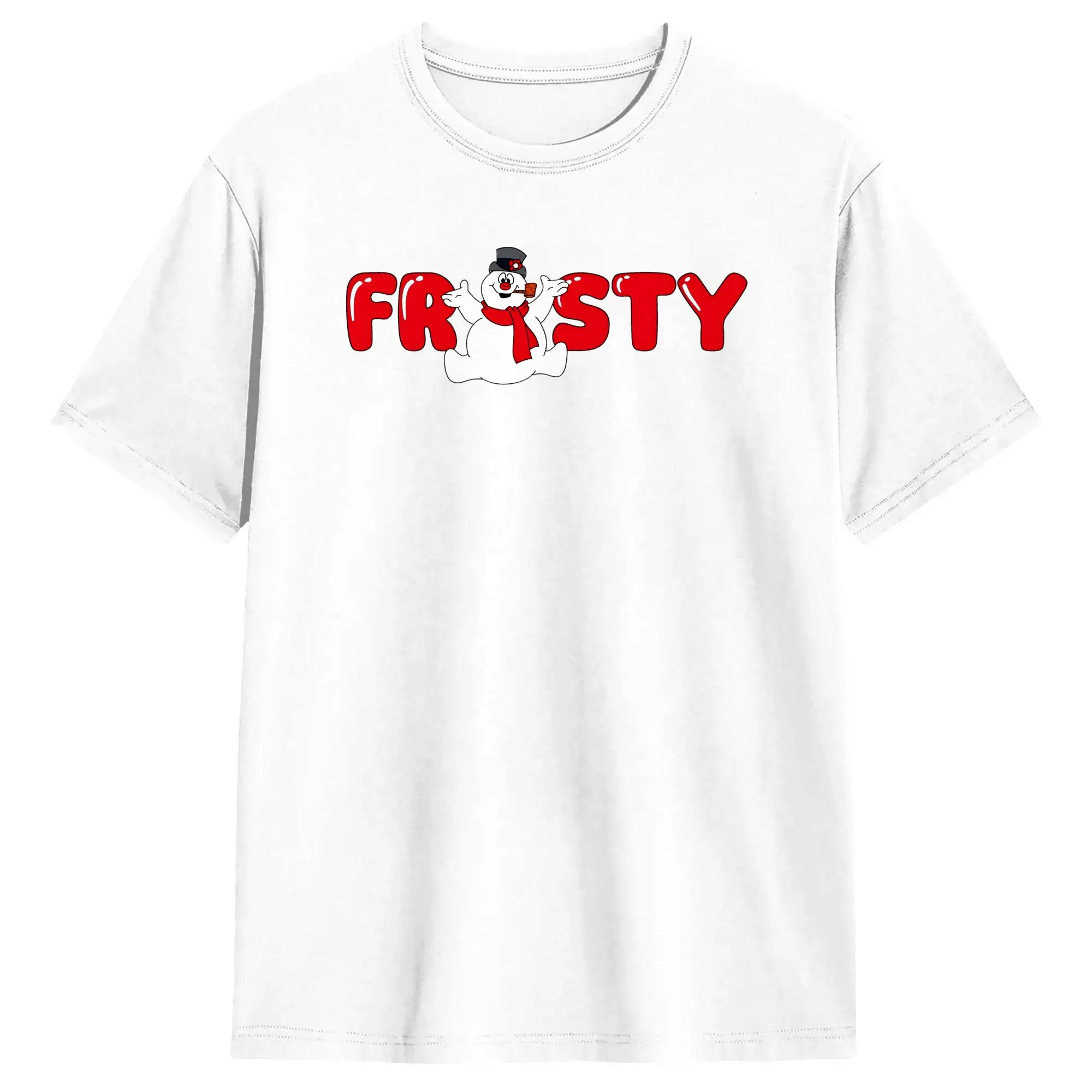 Novelty Snowman Frostys T-Shirts for Men Crew Neck Cotton T Shirt Merry Christmas Short Sleeve Tee Shirt Plus Size Tops