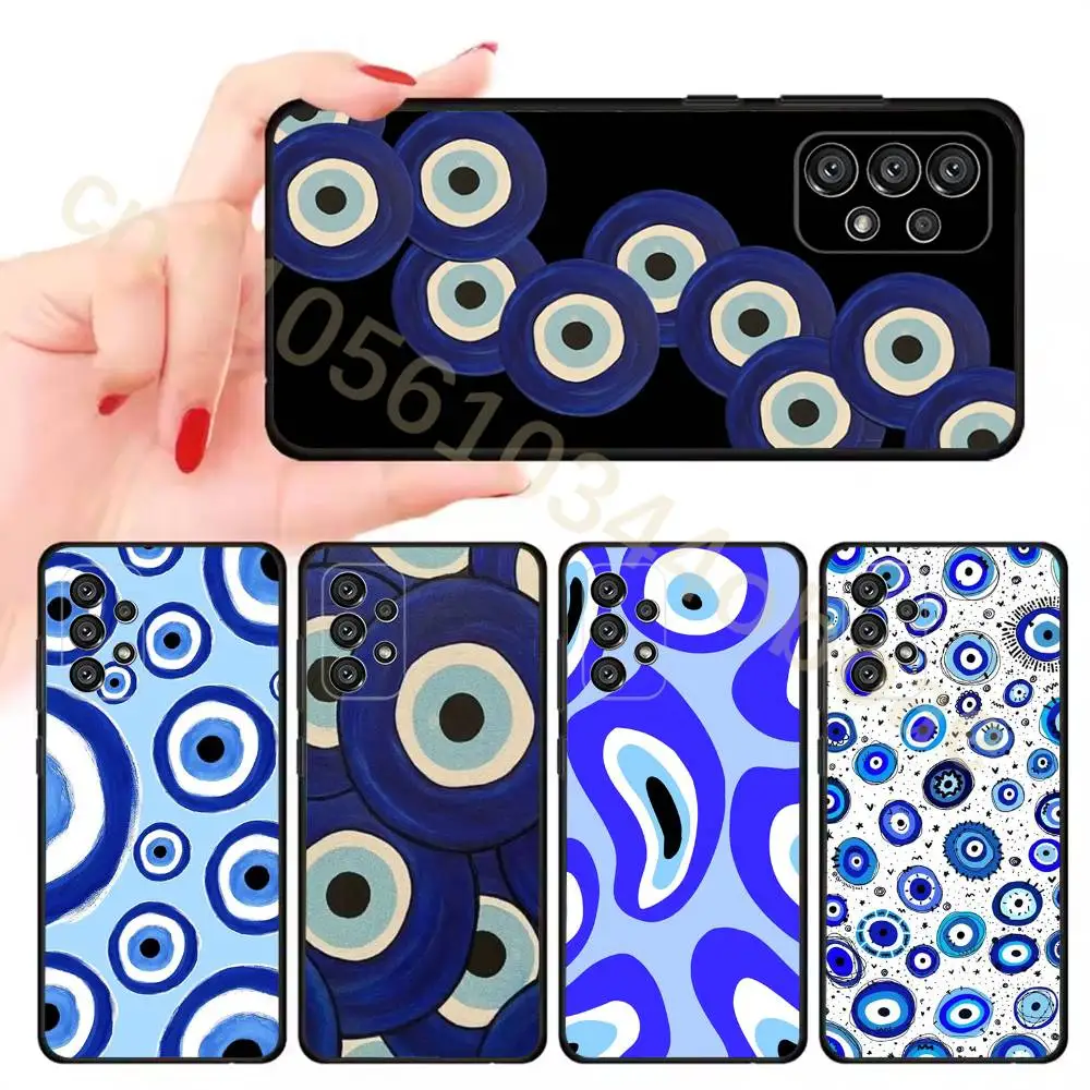 Lucky Eye Blue Evil Eye Phone Case for Samsung Galaxy A20,21s,22,31,32,52,71,80,A91,5G Colorful Cover Smartphone Pretty