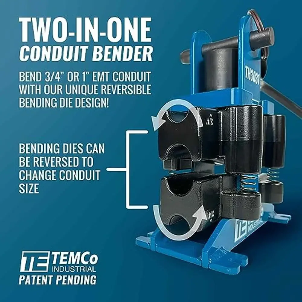 جهاز ثني الأوفست الهيدروليكي EMT بحجم مزدوج 1 بوصة و3/4 بوصة تصميم مبتكر ثنائي في واحد #4