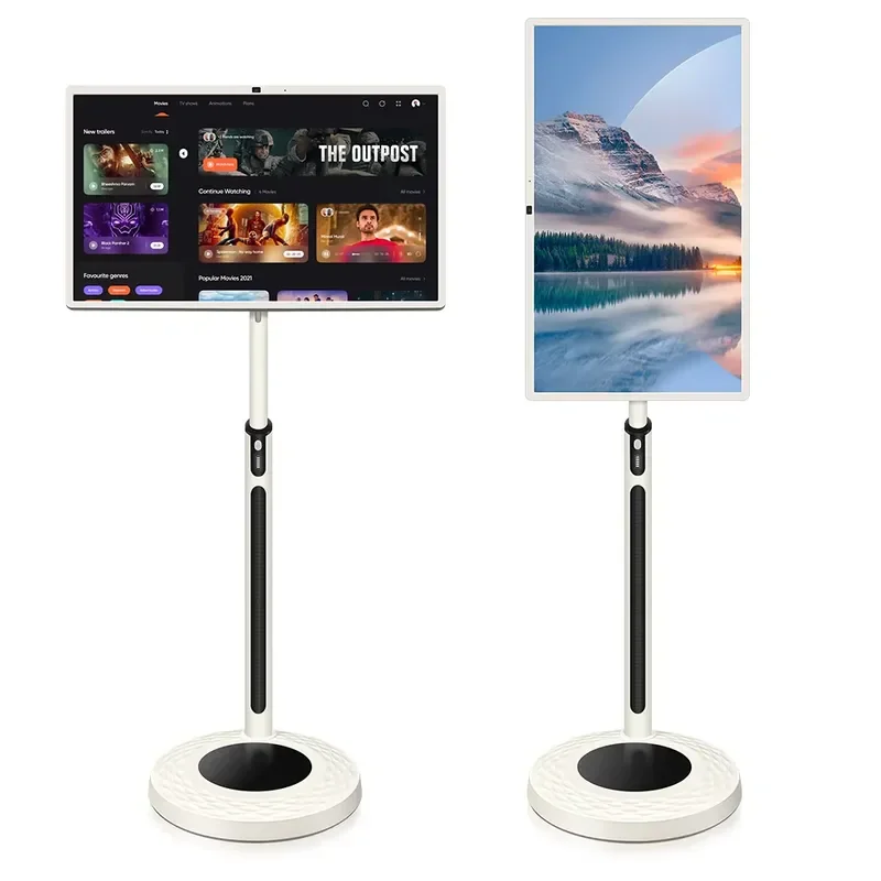 BOLRZO 32-Inch Android portable smart display TV with wheels, touchscreen, 15000mAh battery, suitable for hotel commercial
