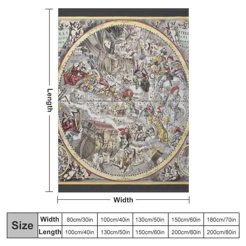 Andreas Cellarius Vintage Constellation Map Throw Blanket Stuffeds Blankets Sofas Of Decoration Luxury Brand Blankets