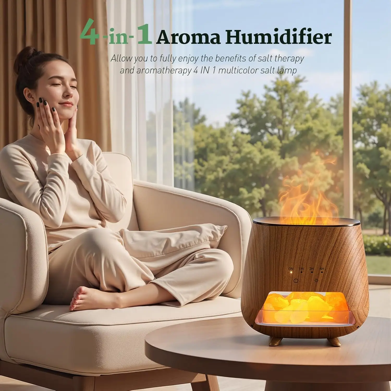 2026 New Upgrade Essential Oil Diffuser For Home: 200ml Aromatherapy Diffuser With Himalayan Pink Salt Rock, Co