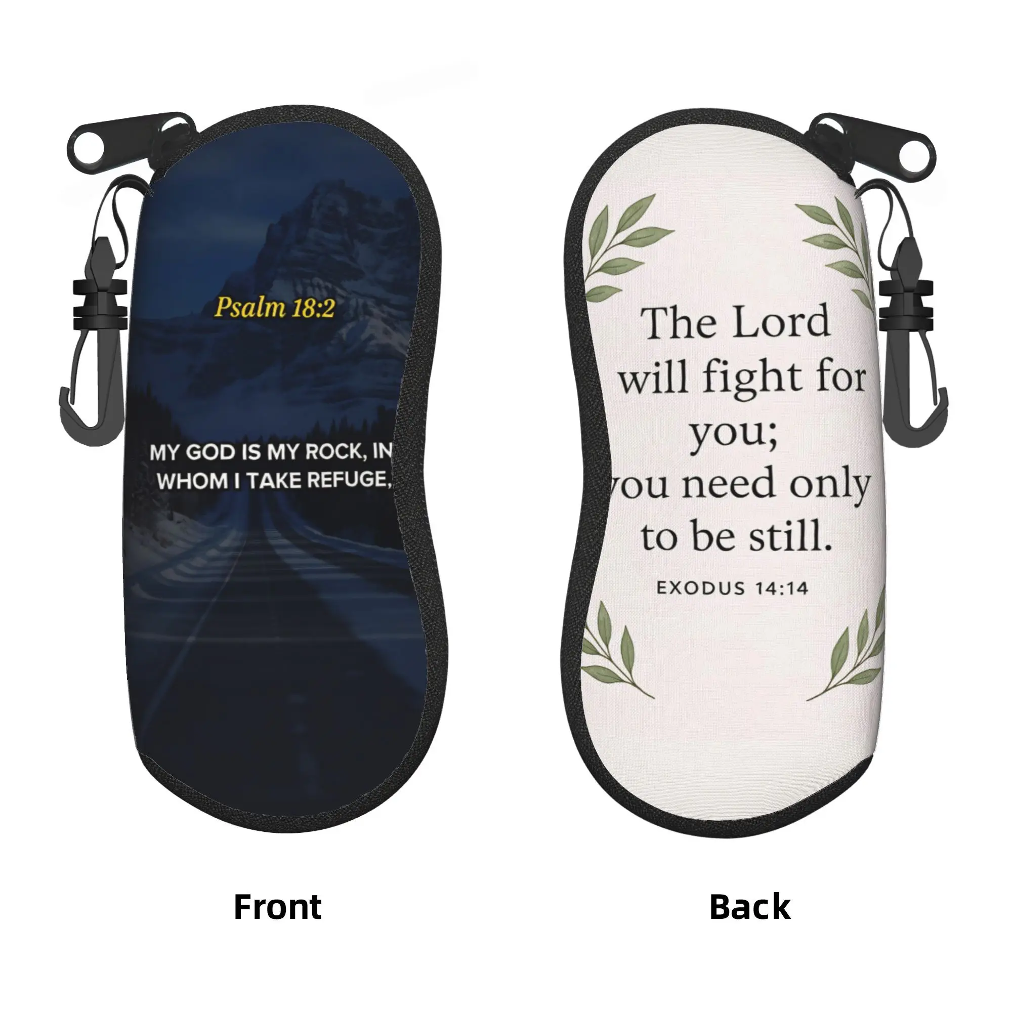 The Lord will fight for you you need only to be still  Glasses Case  Zipper Sunglasses Pouch Unisex Daily Eyeglass Cases Cover