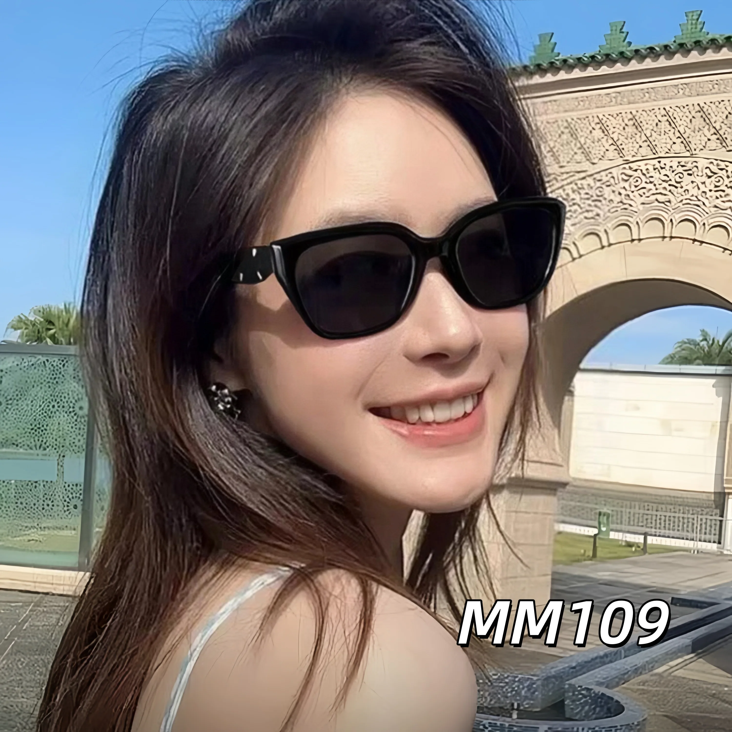 نظارات شمسية GM Collaboration MM109 نظارات شمسية مربعة للجنسين باللون الأسود UV400