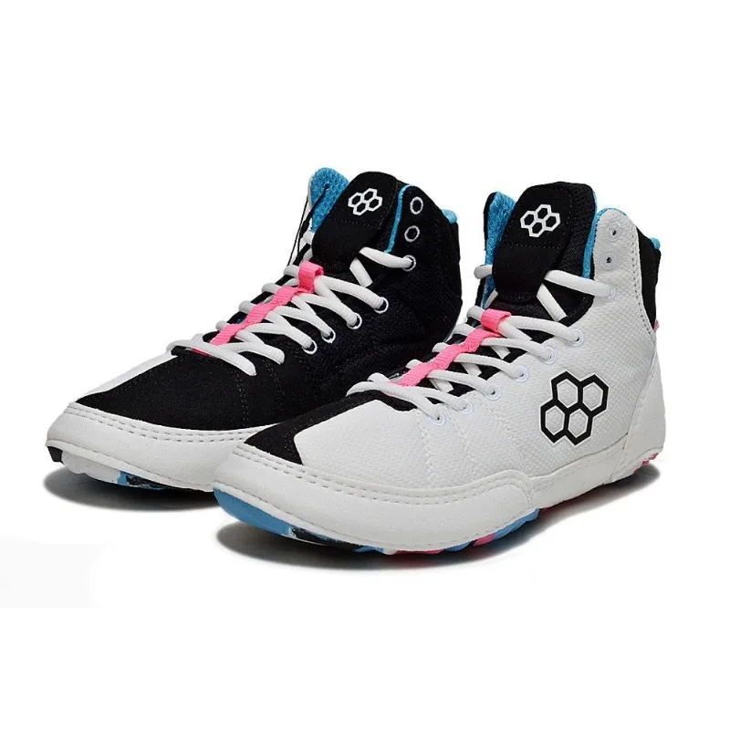 

2026 Arrival Professional Wrestling Shoes Youth High Top Big Boy Fighting Shoes Anti-Slip Men Boxing Shoes