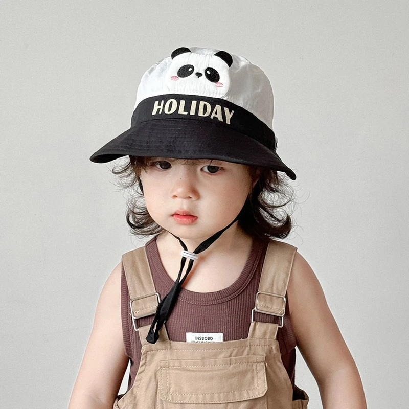 Summer Baby Quick Drying Fisherman Hats Cartoon Pattern Thin Breathable Sun Hat For Kids Boys Girls Detachable Children Caps