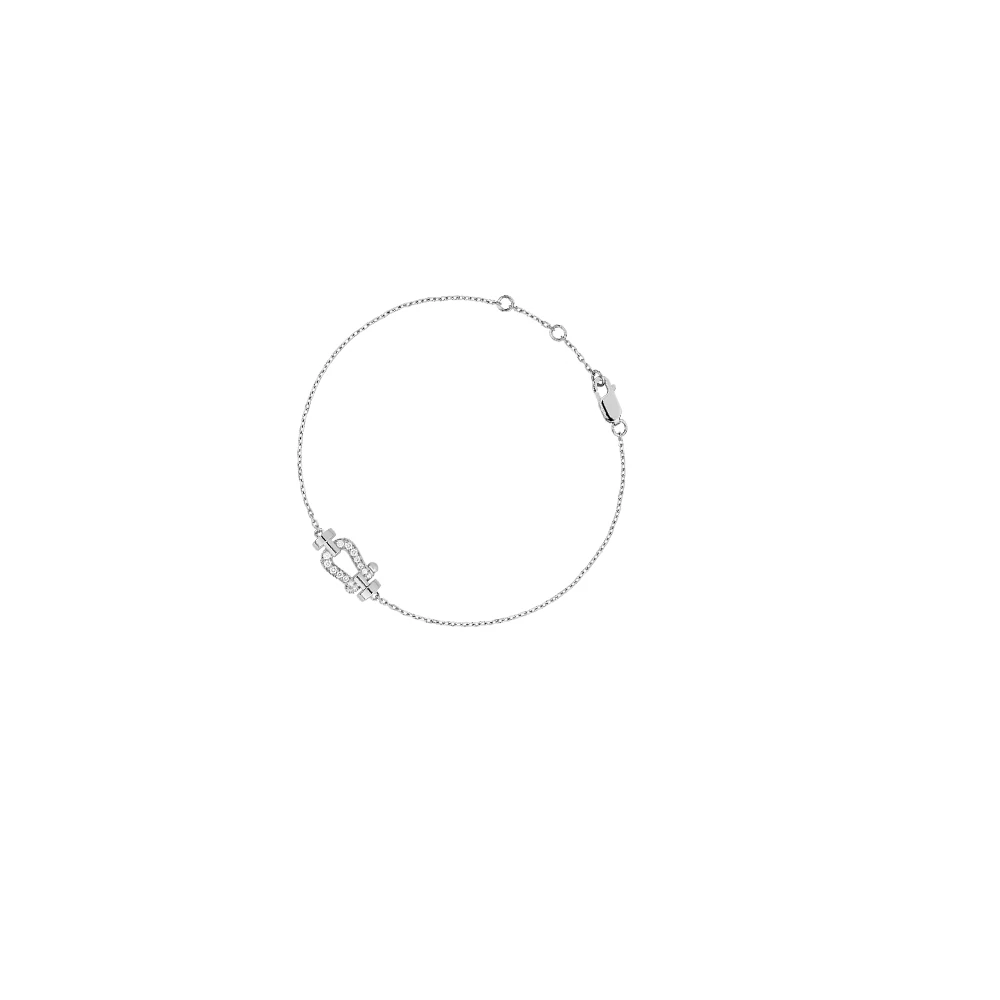 

925 sterling silver horseshoe-shaped mini bracelet, suitable for layering