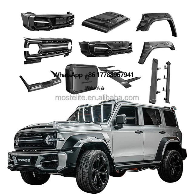2024 Handsome Look Upgrade Accessories Front Rear Bumper Shadow Body Kit for GWM Tank 300