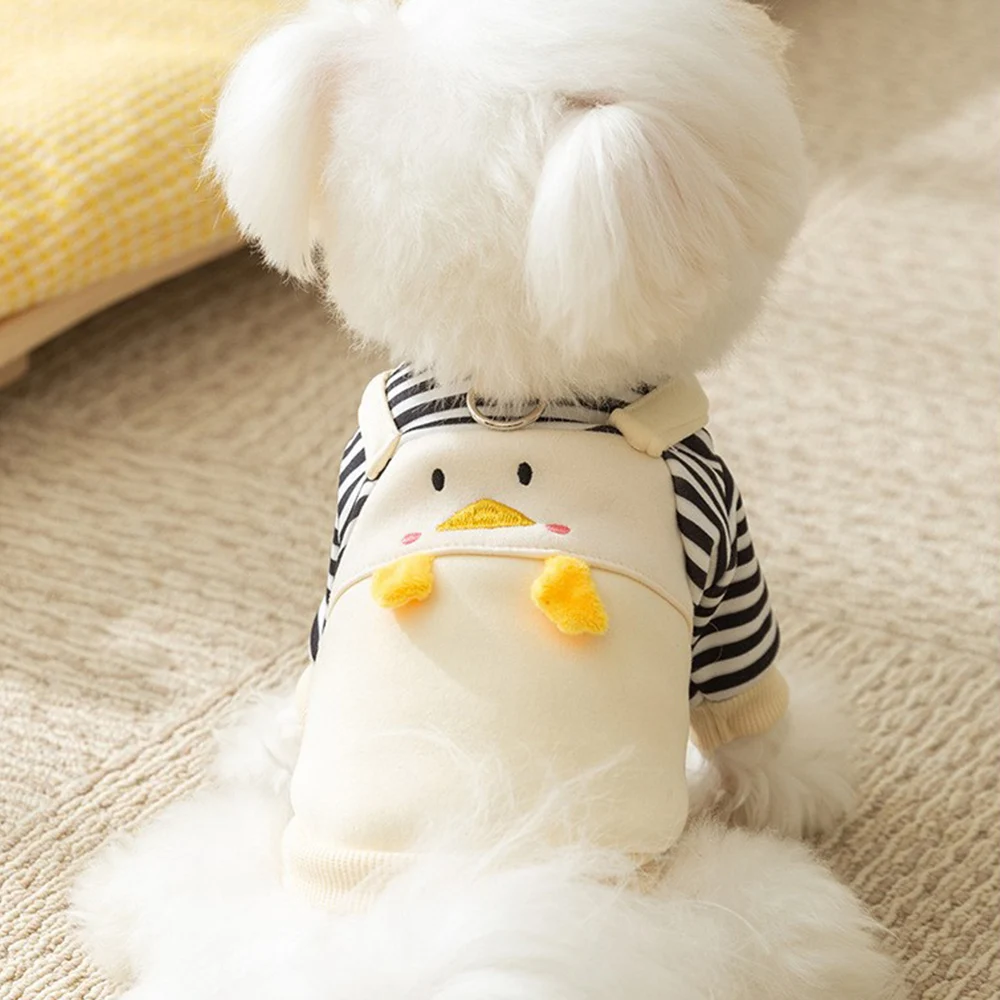 

Autumn Winter Dog Hoodies Cute Duck Dog Clothes Girls Dog Outfit Pet Dog Coat With D-Ring Puppy Sweatshirt Chihuahua Jacket