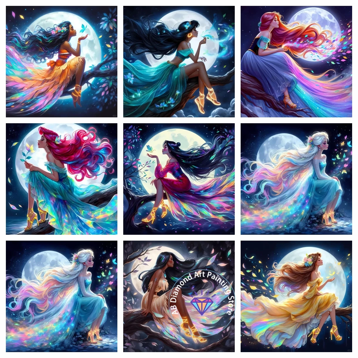 

Disney 5D AB Diamond Painting Kit Princess New Embroidery Jewelry Cross Stitch Handmade Mosaic Home Decoration Children's Gift