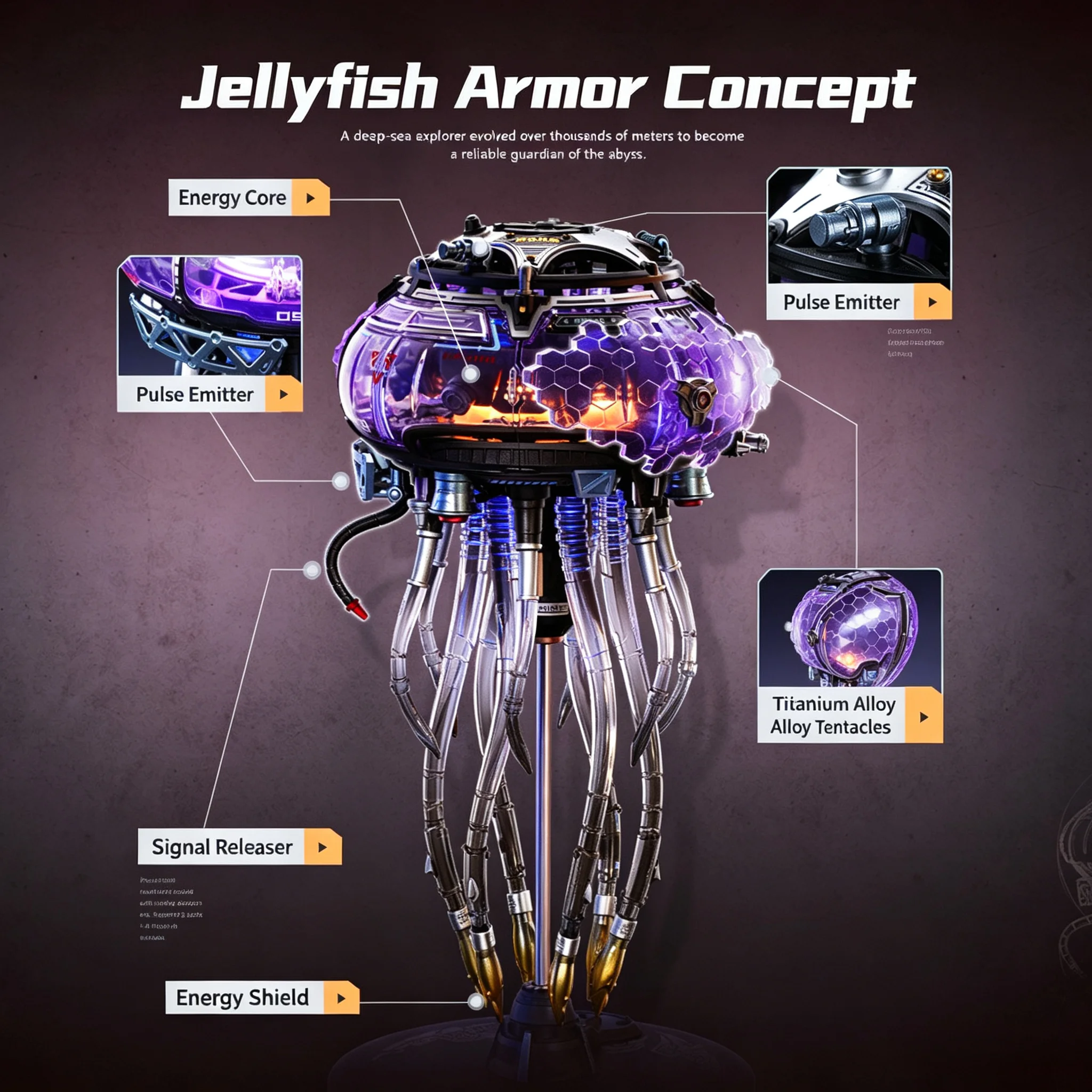 New 3D Mechanical Jellyfish Creative DIY Assembly Action Model with Breathing Light Desktop Ornament Decorative Collectible Gift