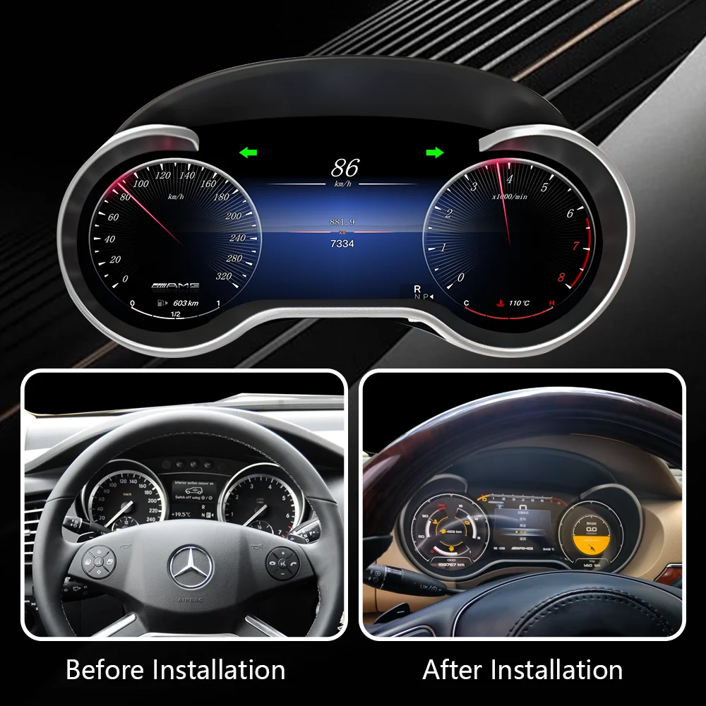 SZLELV ترقية جديدة Lcd أداة العنقودية الرقمية للسيارة قمرة القيادة سرعة متر لوحة القيادة لبنز R/ml/gl/g/gle/gls Class 2006-2019
