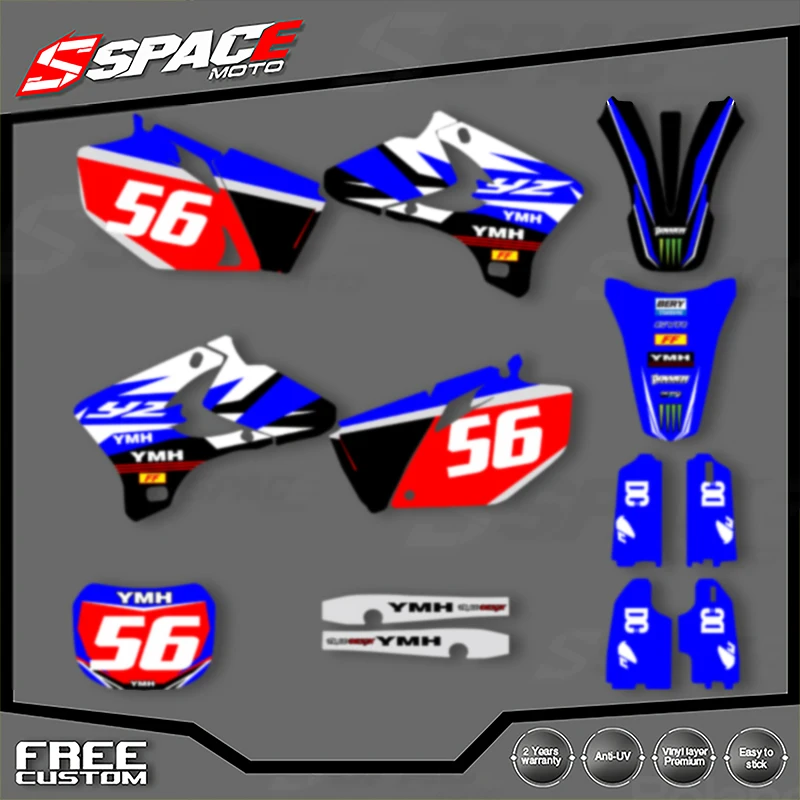 

SPACE пользовательская мотоциклетная графическая фоновая наклейка для YAMAHA YZF250 450 2003 2004 2005 наборы наклеек 002