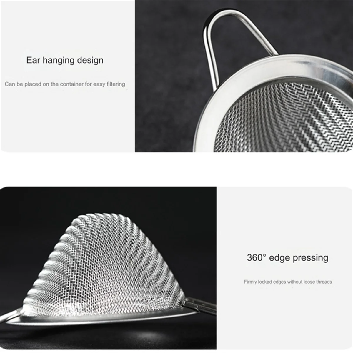 Stainless Steel Small Strainer Fine Mesh Strainer, Mini Cocktail Strainer for Cocktails Tea Herbs Coffee & Drinks