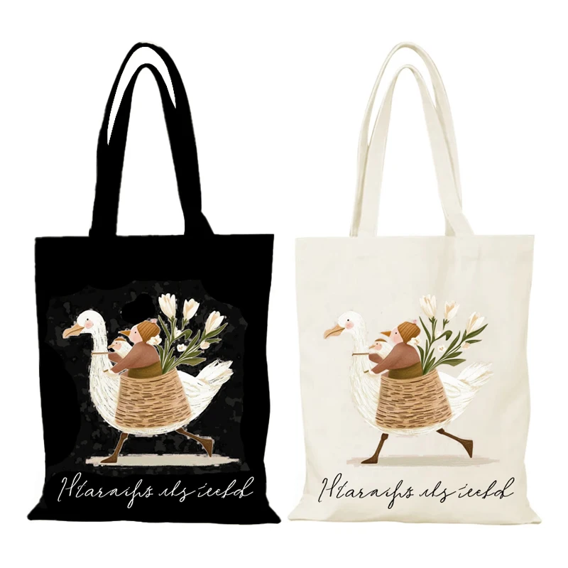 

Cartoon Foldable Shopping Bag New Handbags Women's Handbag Cloth Bags Eco Bag Character Tote Shopper Beach Canvas Shoulder Lady