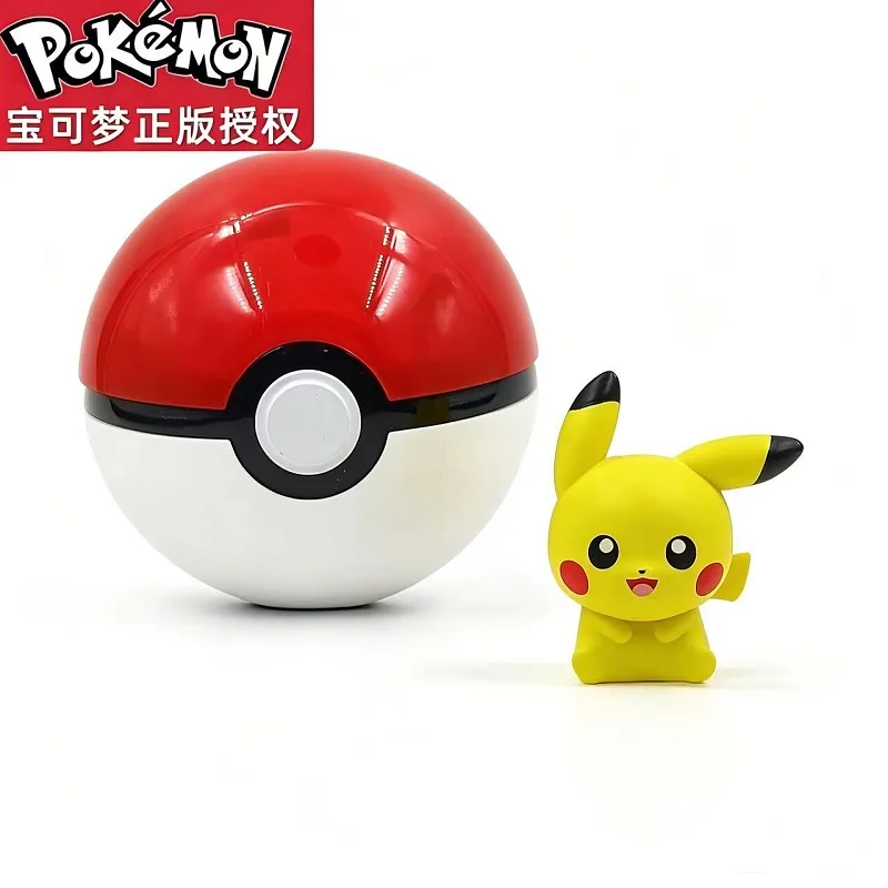 Genuine Pokemon Anime Figures Pikachu Sylveon Gengar Eevee Mew Vulpix Cute Pet Action Dolls Model Poke Ball Ornament Toy Gift view 3