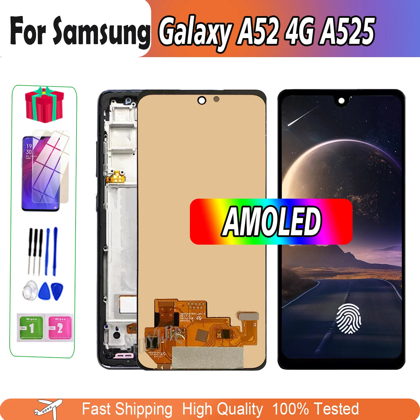 

6.5" Super AMOLED For Samsung Galaxy A52 4G A525 LCD Display Touch Screen With fingerprints For Samsung A525F A525M Digitizer