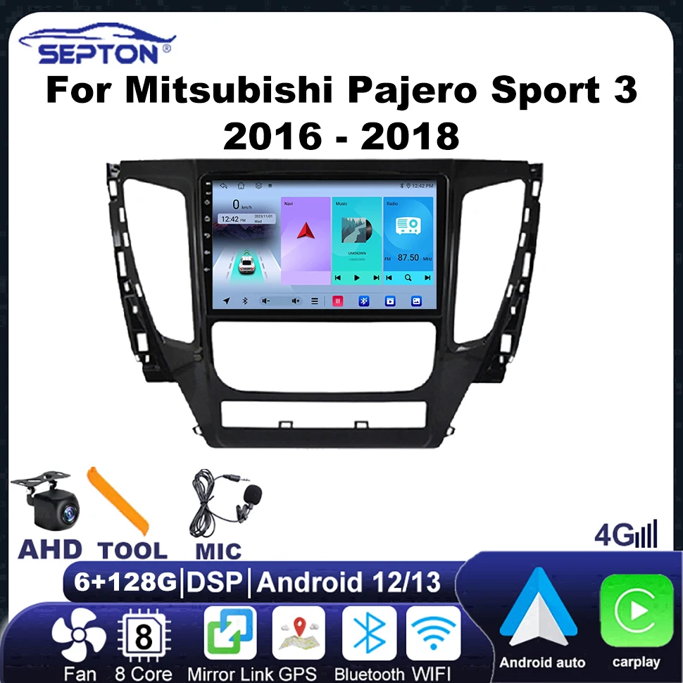 

SEPTON Multimedia Player Car Radio for Mitsubishi Pajero Sport 3 2016 - 2018 Head Unit GPS FM WIFI Automotive 2din Carplay