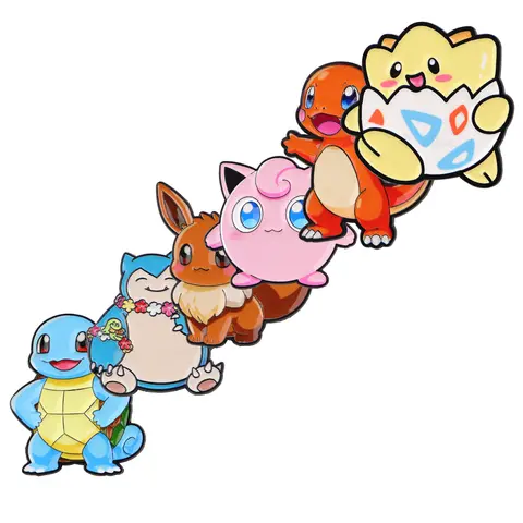 10PCS Anime Things Enamel Pin Cute Turtle Dragon Butterfly Duck Badge Lapel Pins Cartoon Monster Brooch Set Cosplay Accessories