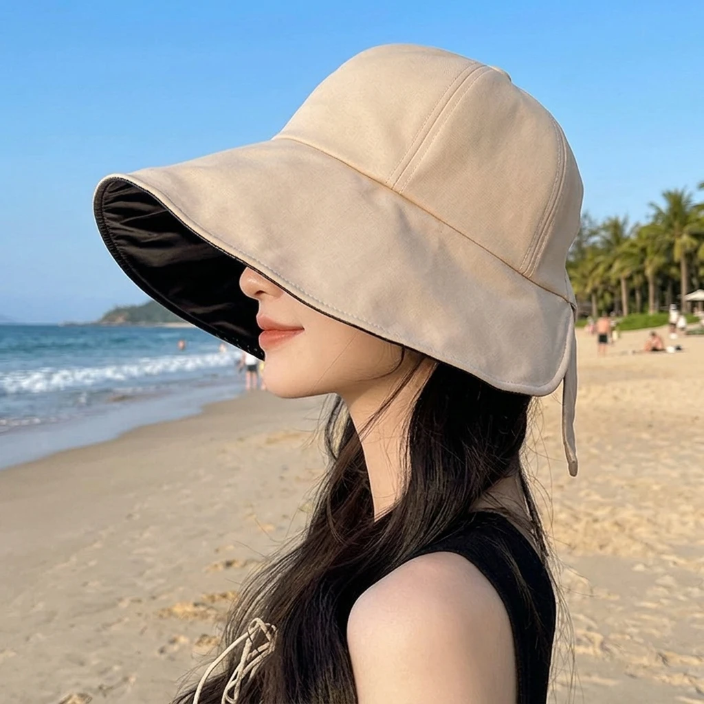 Sun Hat Vinyl Coated Wide Brim Bucket Hat UV Protection Foldable Beach Cap for Travel Hiking Driving Summer Essentials
