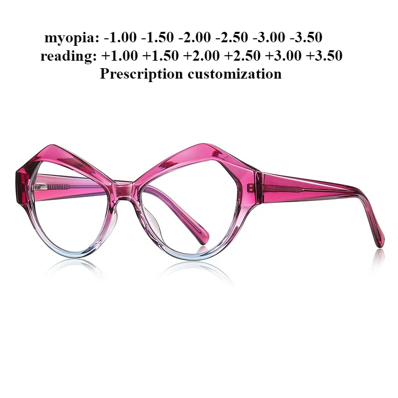 

54-18TR90 очки для чтения с защитой от синего света, цвет радуги, персонализированные нишевые плоские световые очки на заказ, близорукость по рецепту