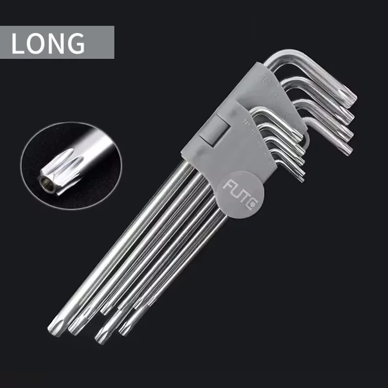 9PCS Allen Wrench Set Hex Wrench kit Long Arm Hex Key Set 1.5mm To 10mm Hex Key Allen Key Ball Wrench Torx keys