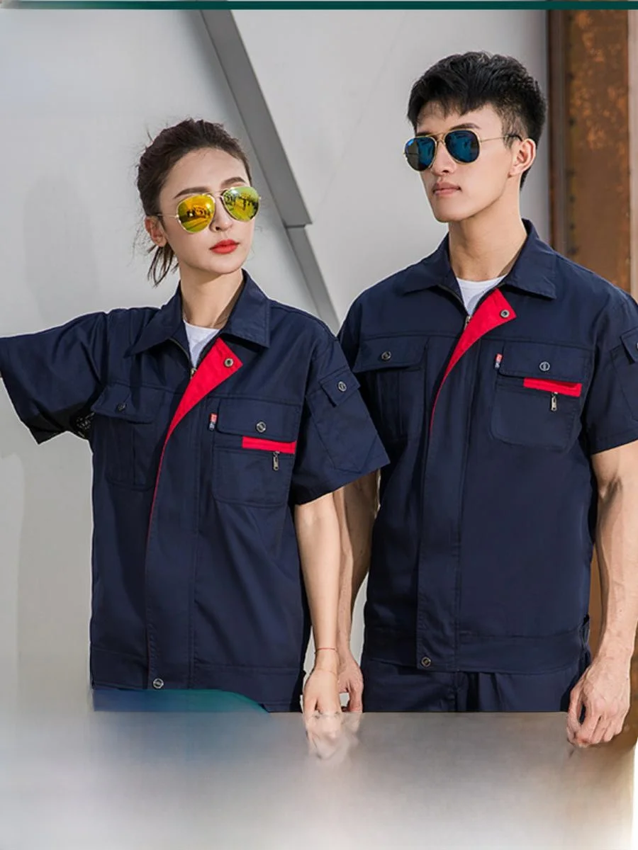 

Легкий рабочий комплект из дышащей влагоотводящей хлопковой смесовой ткани для мужчин: весенне-летняя повседневная рабочая одежда