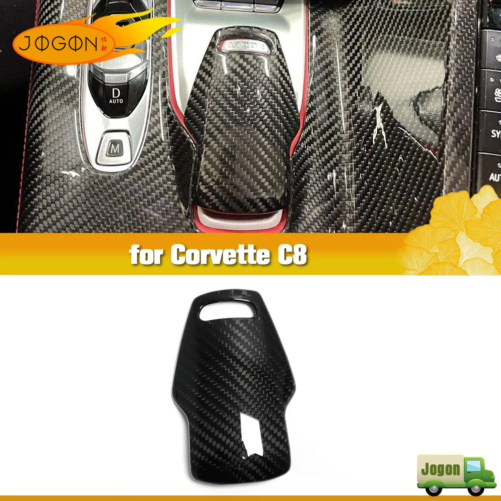 For Chevrolet Corvette C8 Coupe Convertible Carbon Fiber Console Cover Gear Transmission Knob Decoration Interior Accessories