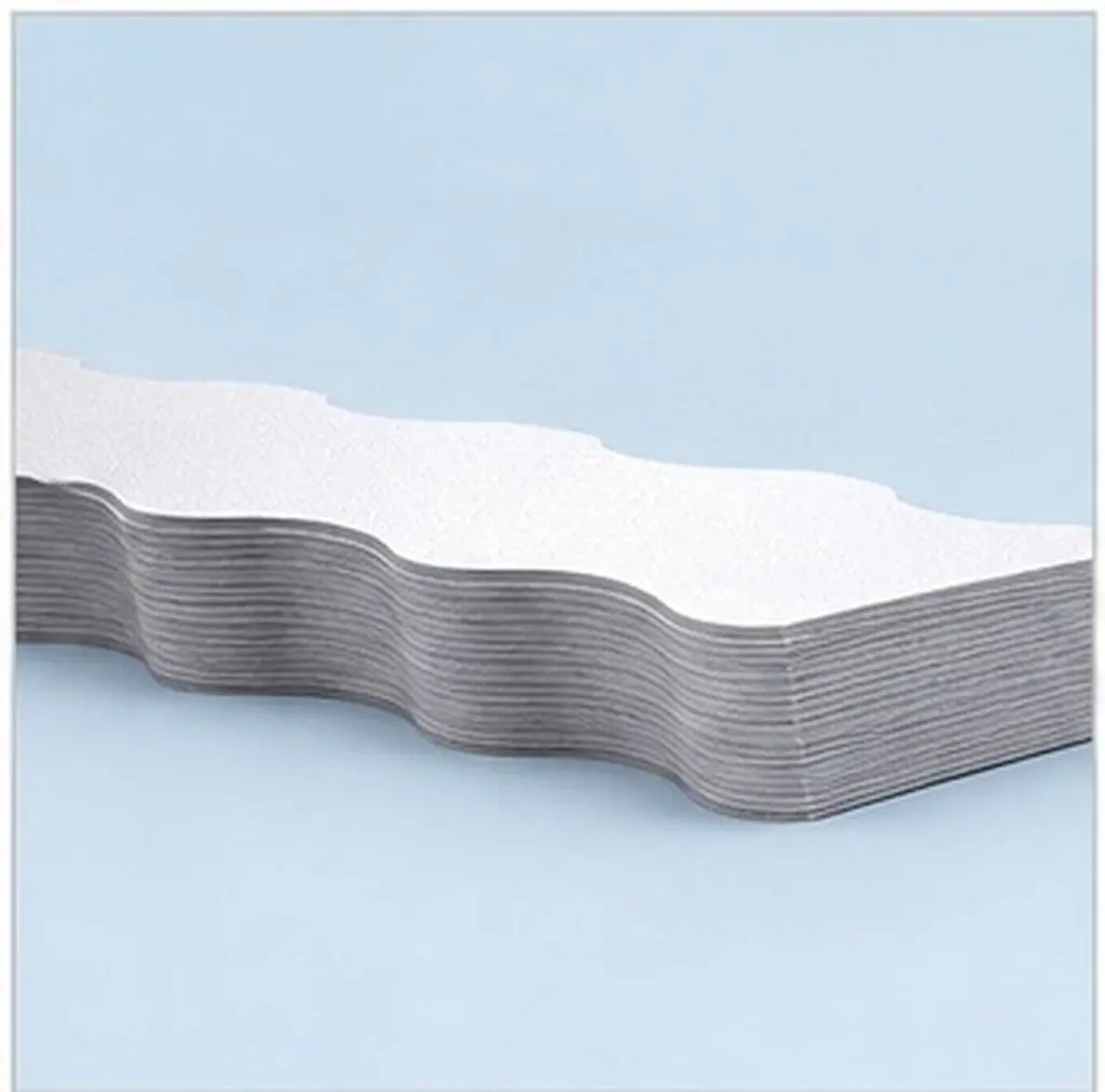 30Sheets Blackboard Border Wave Scalloped Trim Silver Decorative Bulletin Board Borders for Classroom Office Party Display